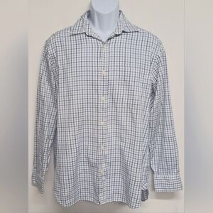 J. Crew S 14-14.5 Button Down Shirt Long Sleeve Checkered 2 Ply 100% Cotton